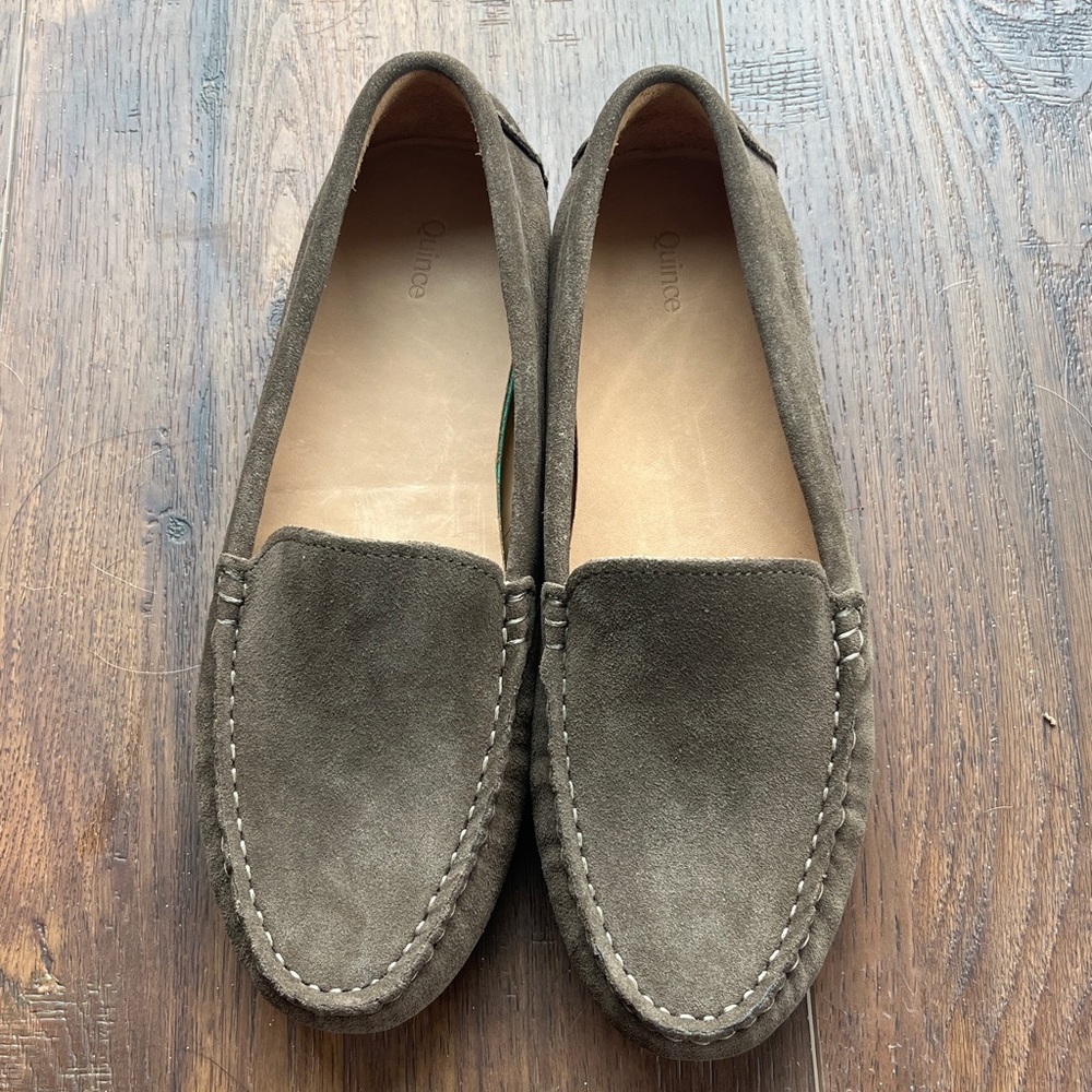NIB Quince 100%Suede Driving Loafers/Medium Brown - size 8 - Picture 4 of 11